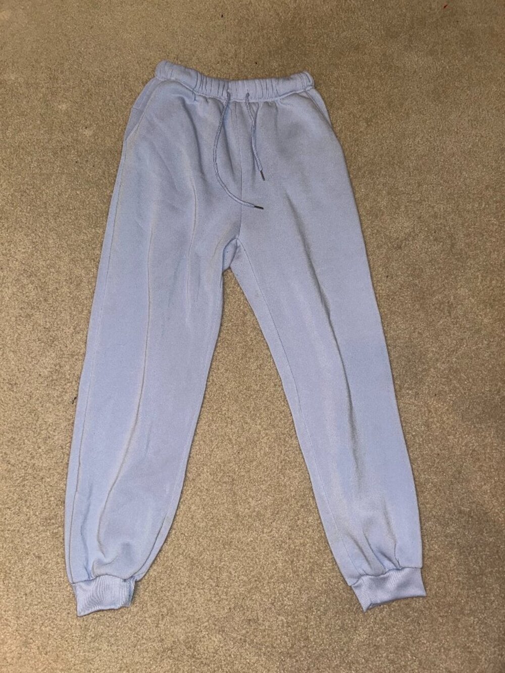 Light blue women's tapered jogger sweatpants